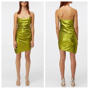 New! Gauge81 almora sequin ruched mini cocktail dress green nwot 27379